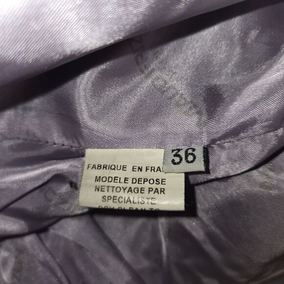 Maud Frizon Paris Lambs Leather Mixed Media Jacket Coat Size 36 Small - Picture 8 of 9